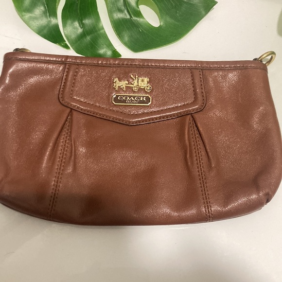 Coach signature Sufflette brown leather clutch Pre-owned wristband/wristlet/LDS - Picture 2 of 8